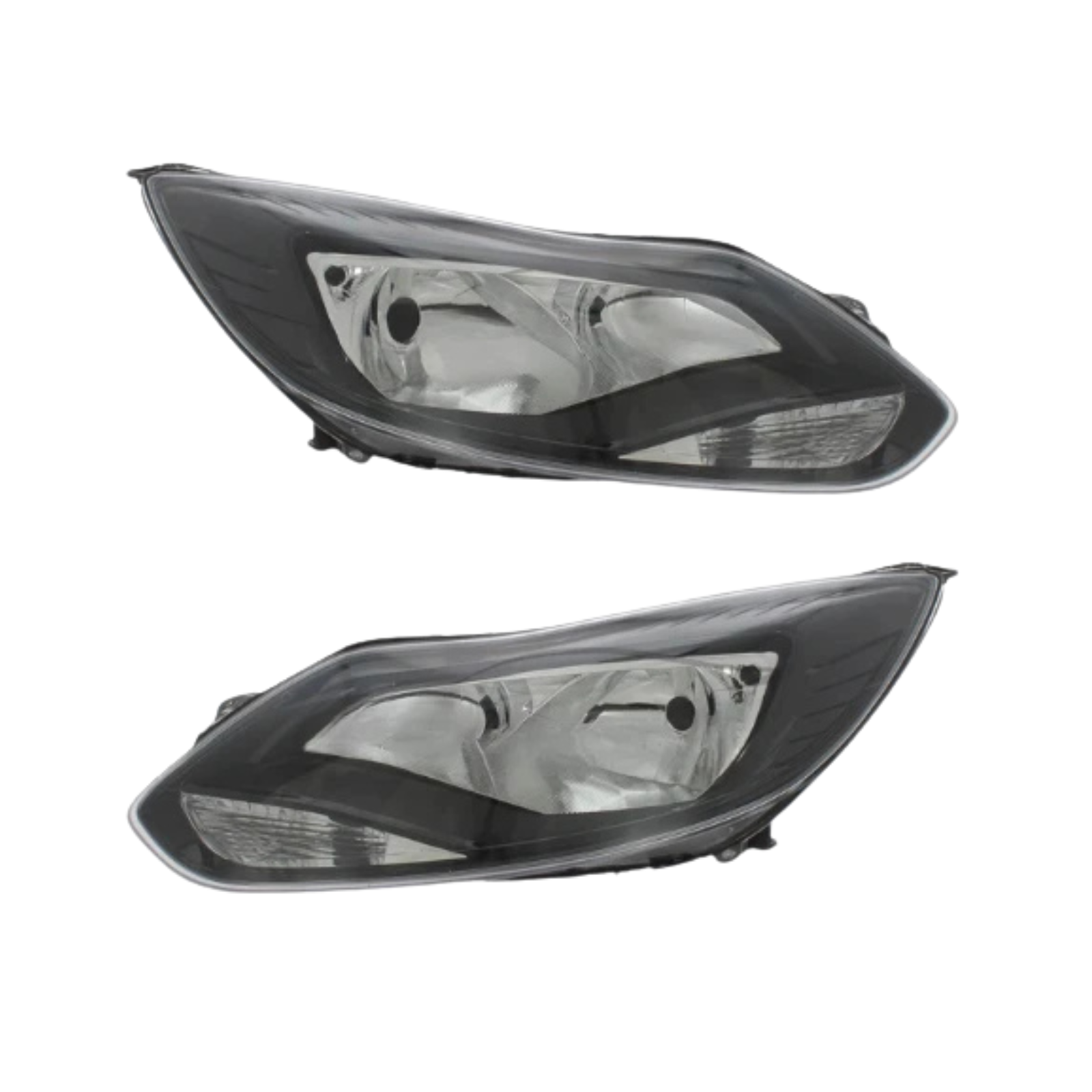 Ford Focus Mk3 Headlights Pair — Black Inner Halogen (2011‑2015 Zetec/Titanium, RHD)