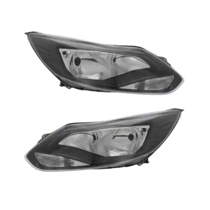  Image of Ford Focus Mk3 Black Housing Headlights Pair – 1735199