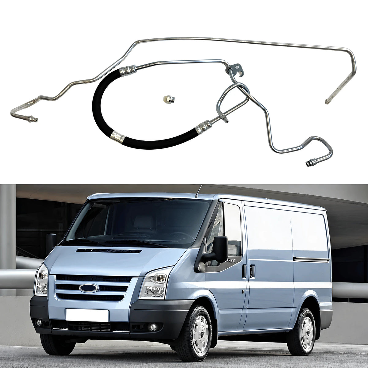Image of low pressure power steering return hose for Ford Transit MK7 2.2 FWD, part 1764044 + 1744753