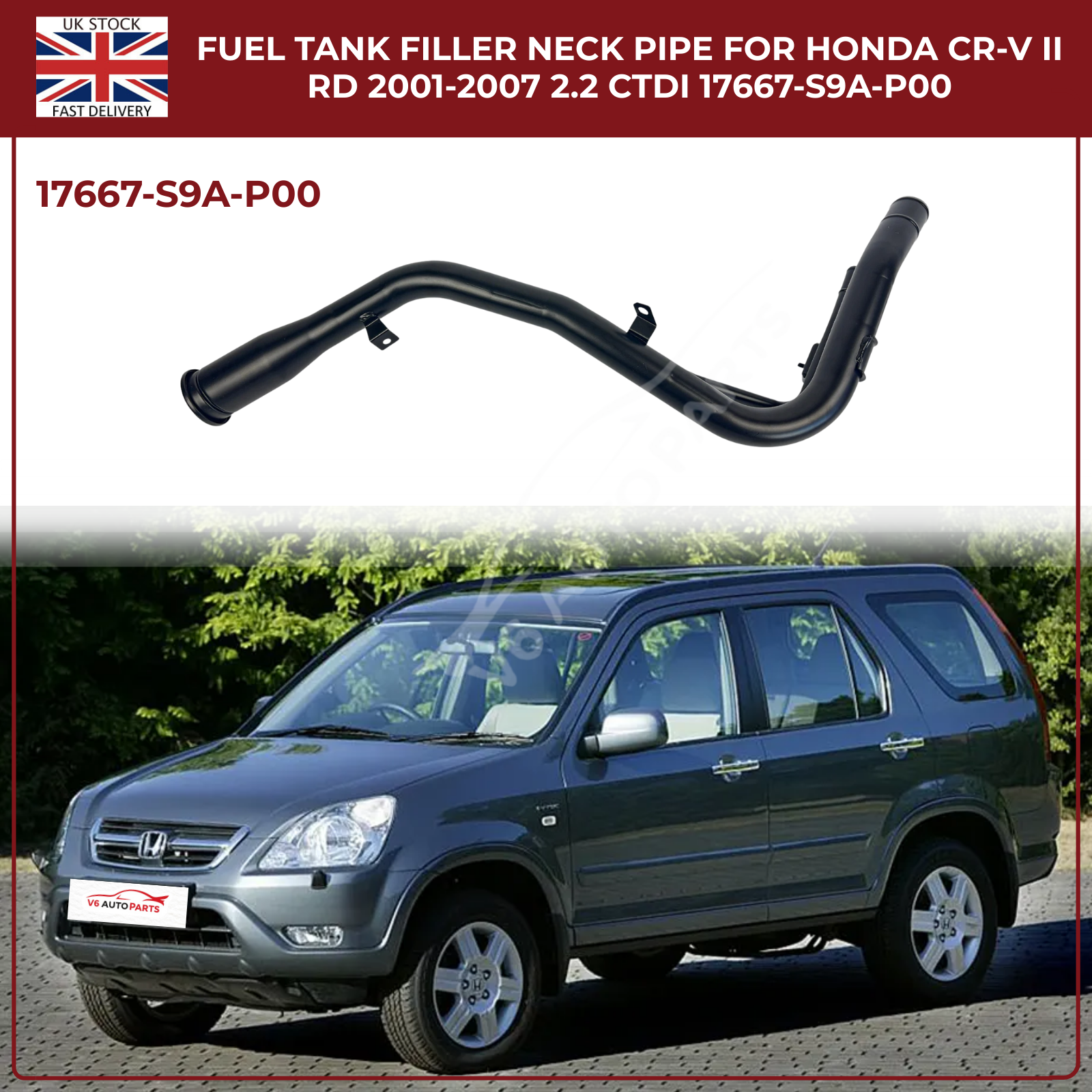Fuel Filler Neck Pipe – Fits Honda CR‑V Mk2 (2001–2007) 2.2 CDTi Diesel | OEM Replacement 17667‑S9A‑P00