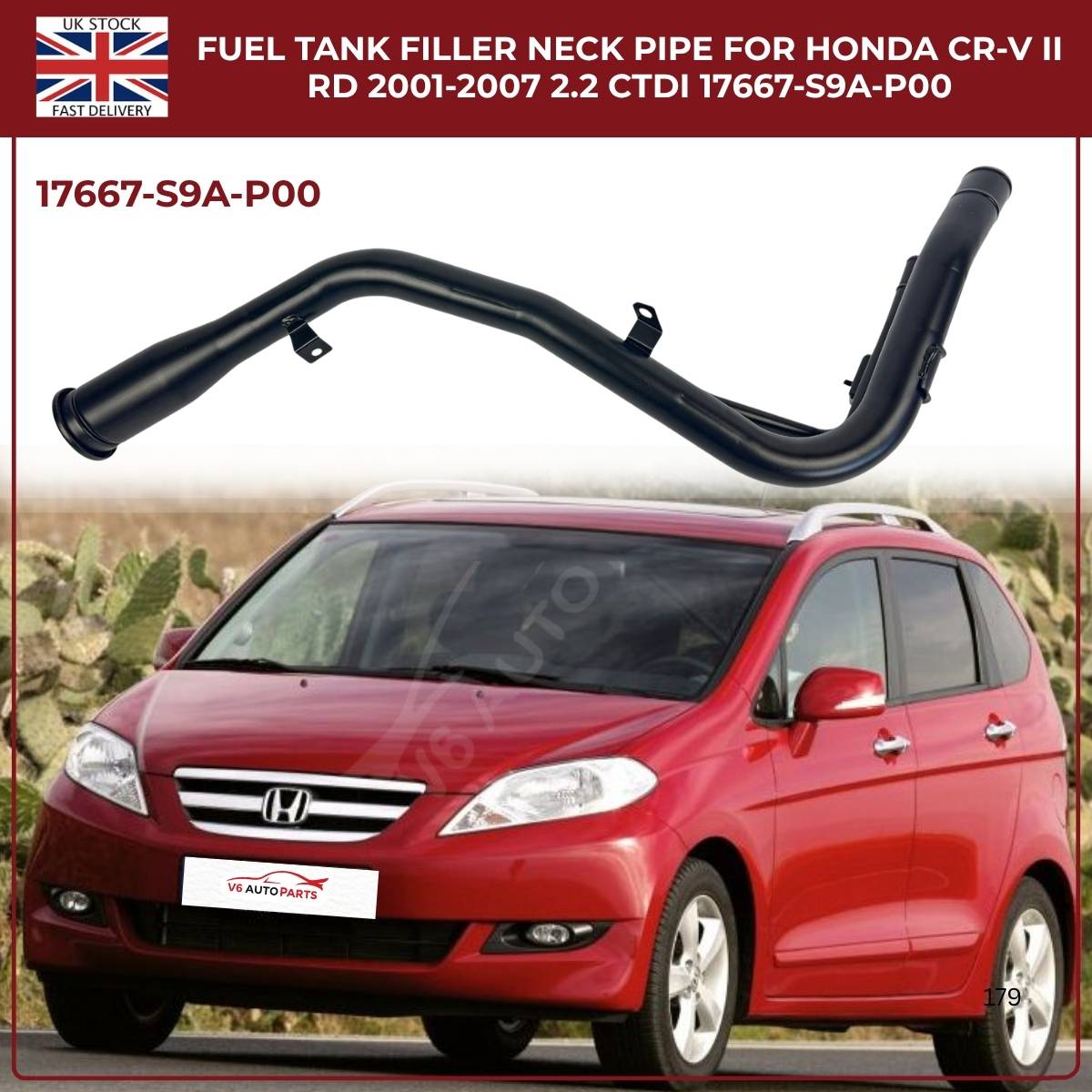 Fuel Filler Neck Pipe – Fits Honda CR‑V Mk2 (2001–2007) 2.2 CDTi Diesel | OEM Replacement 17667‑S9A‑P00