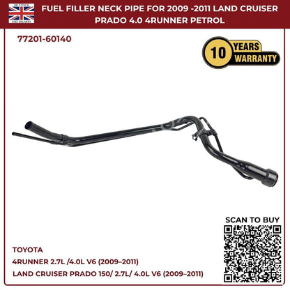 Fuel Tank Filler Neck Pipe For Toyota Land Cruiser Prado 150 & Toyota 4Runner Petrol (2009–2011) | OEM Ref 77201‑60140