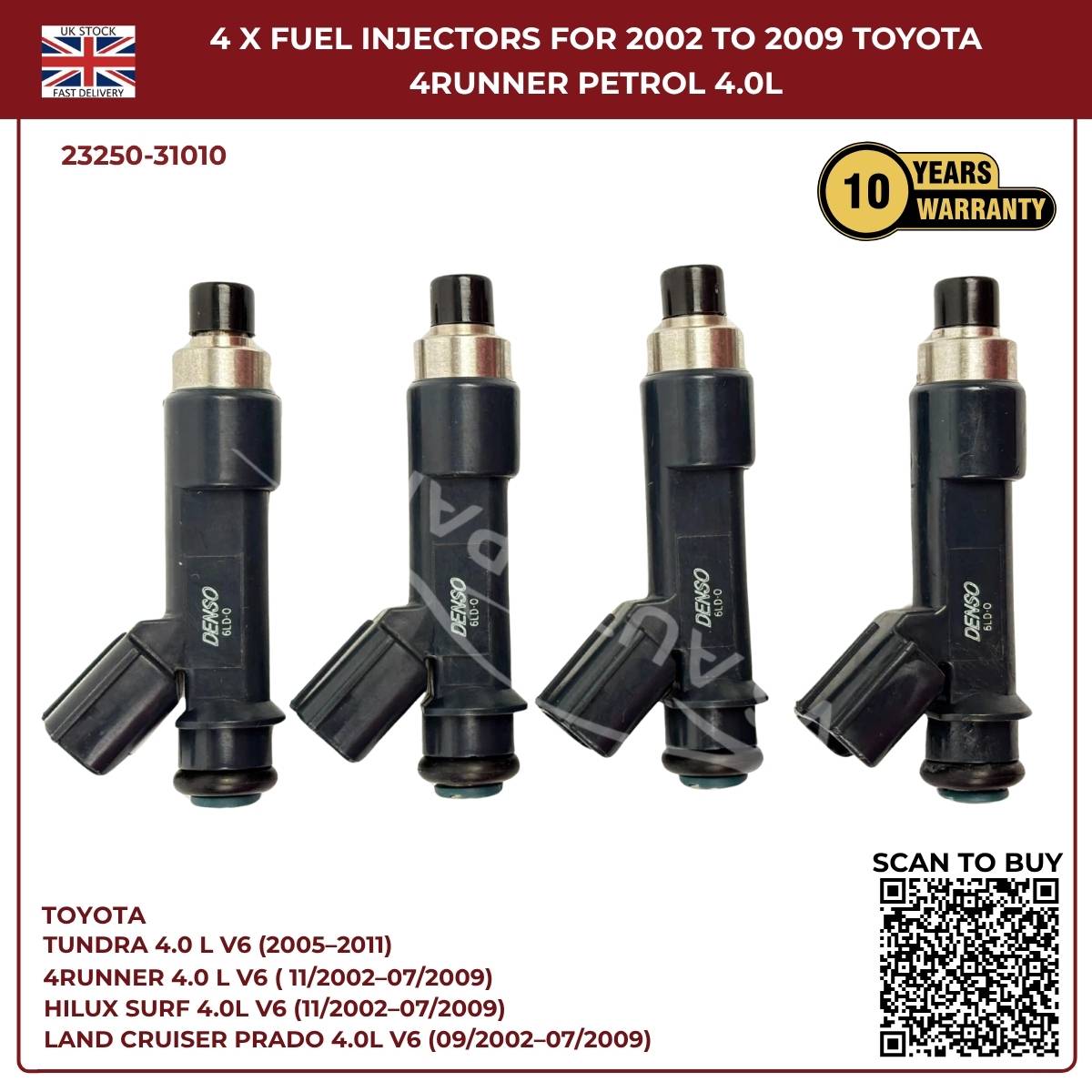 4x23250-31010 Neue Einspritzdüsen für 2005 bis 2015 Toyota Tacoma 4.0L RWD Benzin Pickup V6