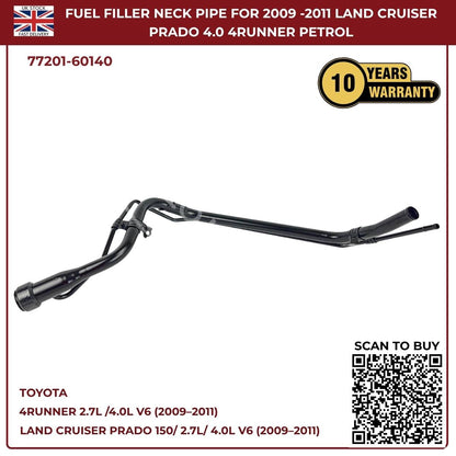 Fuel Tank Filler Neck Pipe For Toyota Land Cruiser Prado 150 & Toyota 4Runner Petrol (2009–2011) | OEM Ref 77201‑60140