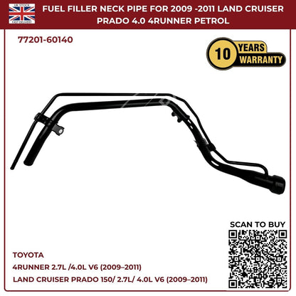 Fuel Tank Filler Neck Pipe For Toyota Land Cruiser Prado 150 & Toyota 4Runner Petrol (2009–2011) | OEM Ref 77201‑60140
