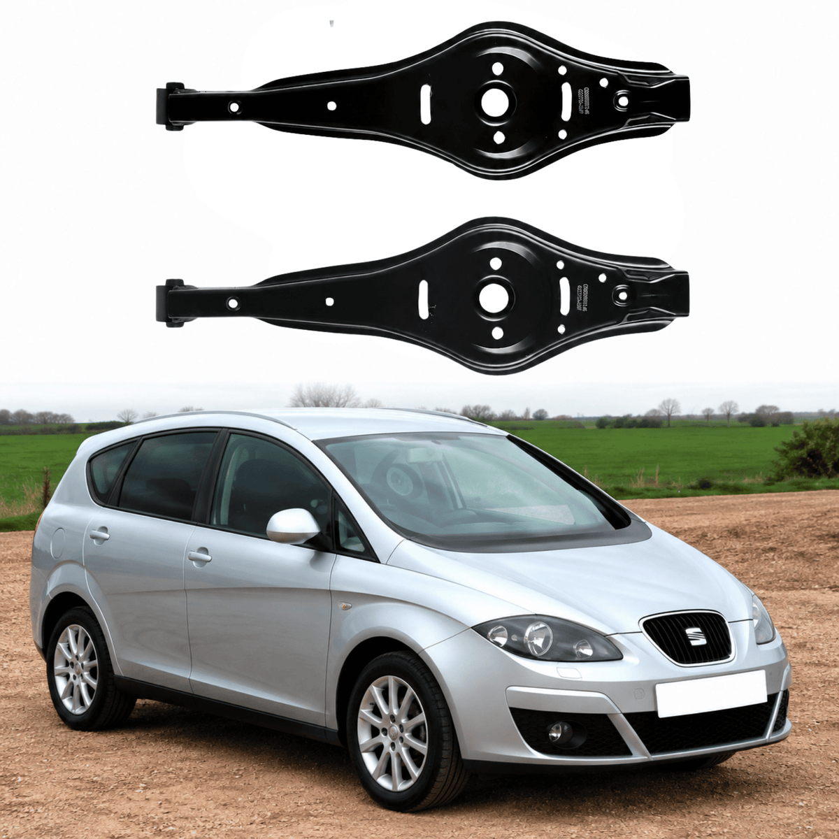Image of rear lower suspension control arm with bolts for VW Golf 6, Passat and Jetta