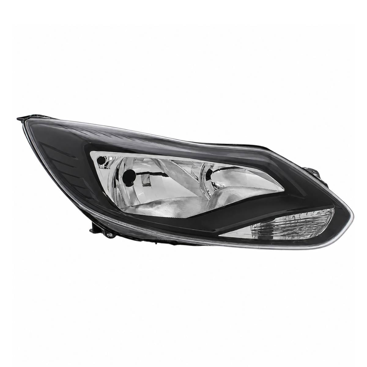 Ford Focus Mk3 Headlight Black Halogen Assembly (Driver Side, Zetec & Titanium 2011–2015)
