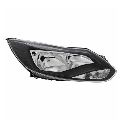 Ford Focus Mk3 Headlight Black Halogen Assembly (Driver Side, Zetec & Titanium 2011–2015)