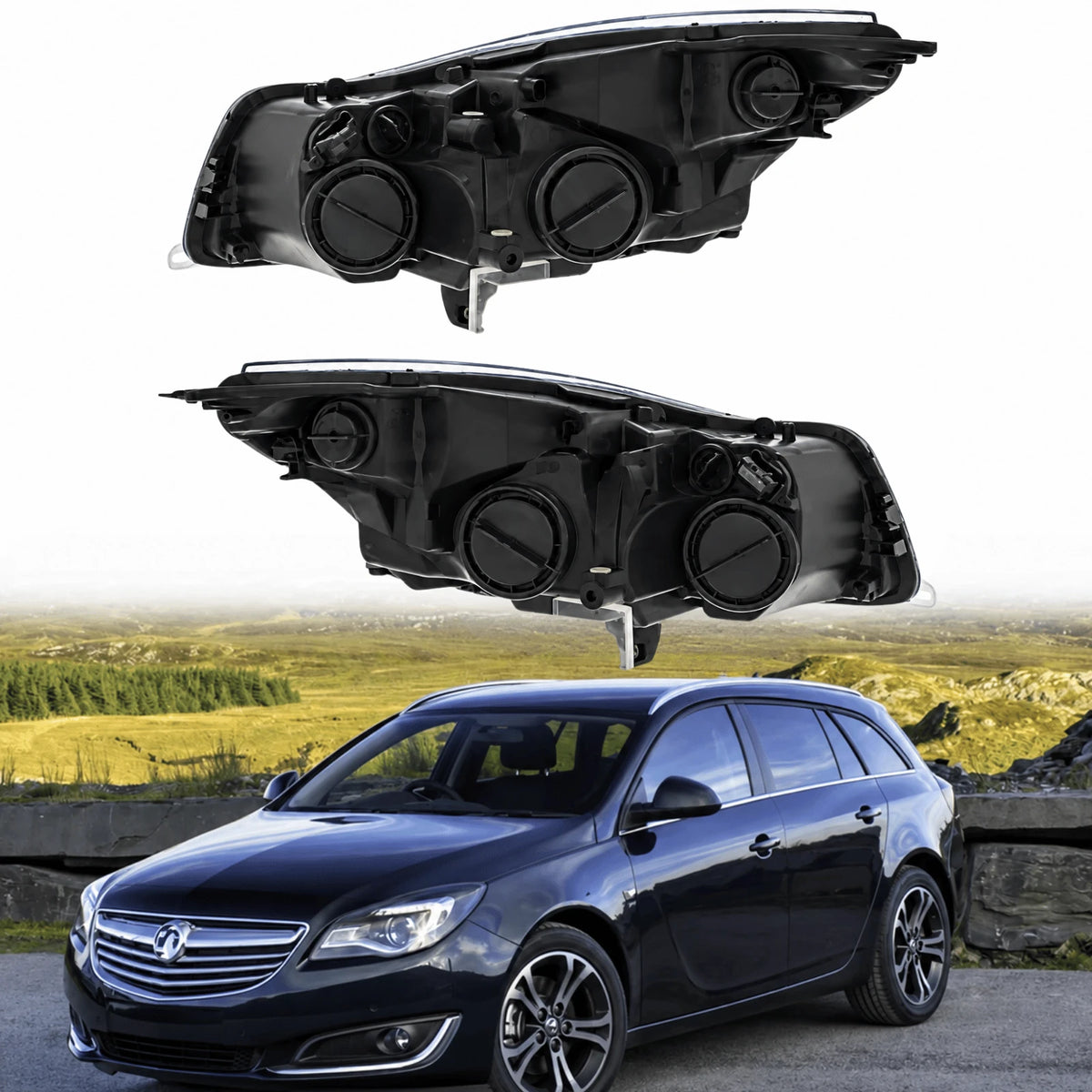 Image of Vauxhall Insignia Chrome Inner Headlamp Pair – 1LJ 009 630-341