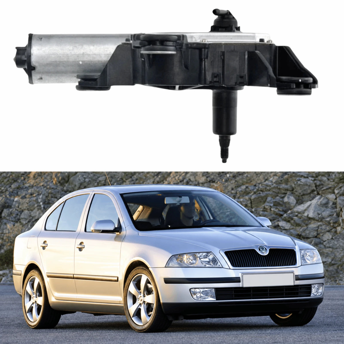 image of OEM 1U6955711B Rear Wiper Motor for Skoda Octavia