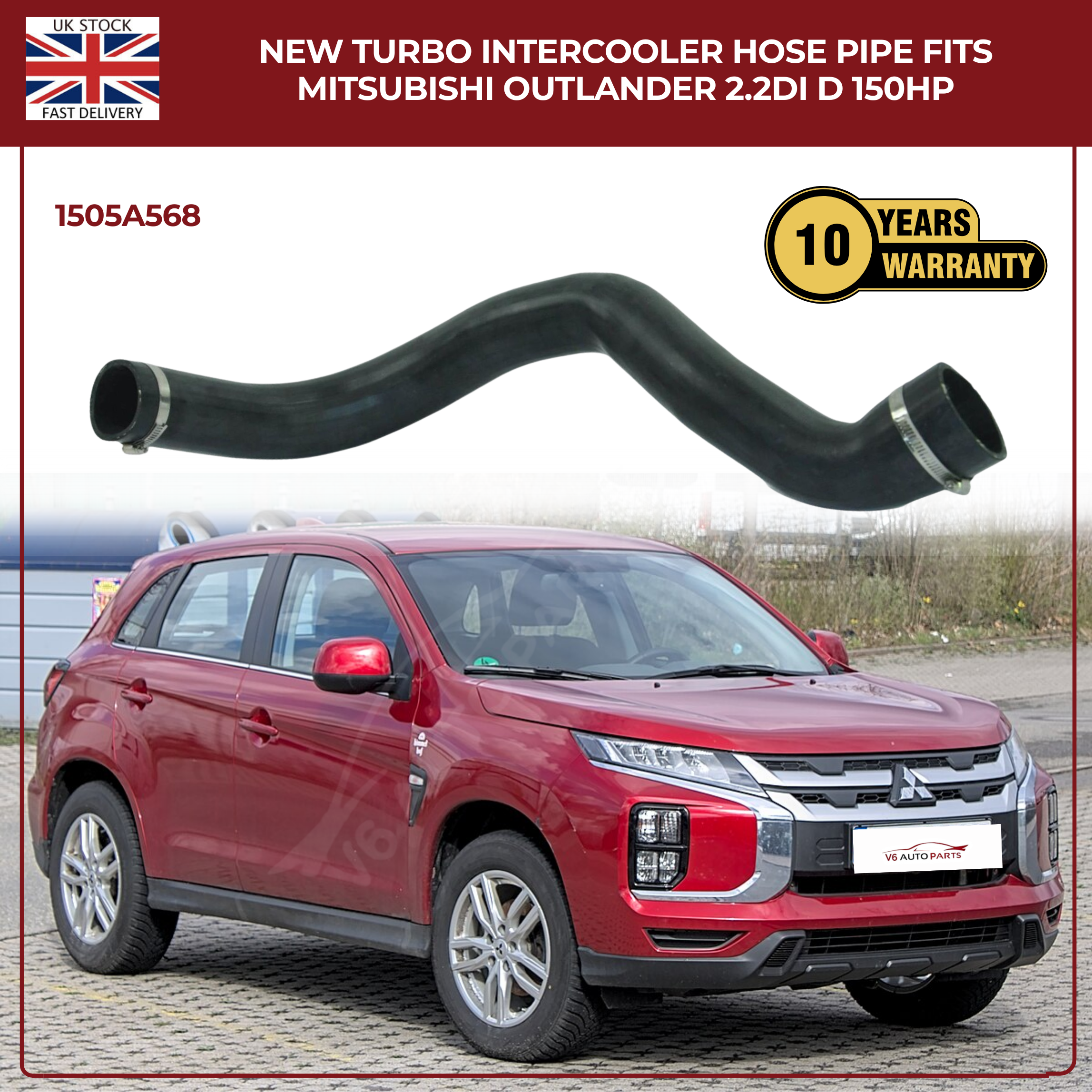 New Turbo Intercooler Hose Pipe Fits Mitsubishi Outlander 2.2Di D 150Hp