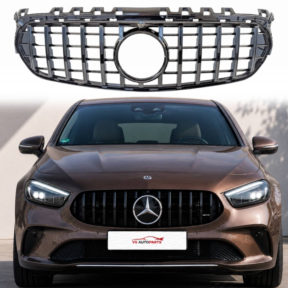 Mercedes-Benz B-Class W247  Sport GT Style Gloss Black Front Radiator Grille (2018–2023)