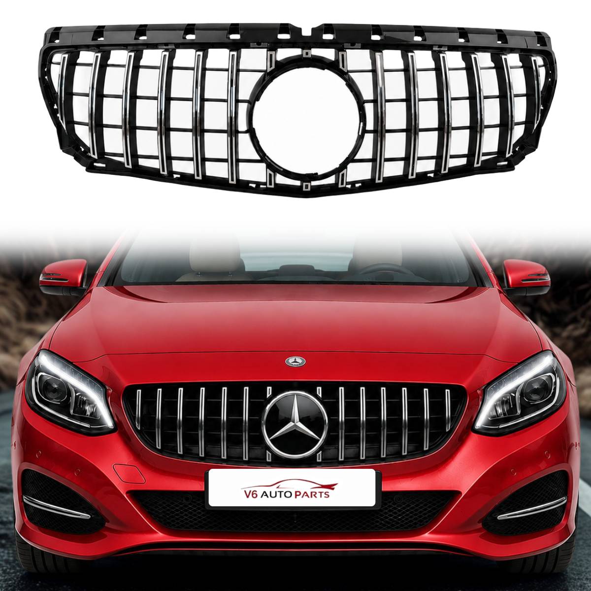 GT Panamericana Front Radiator Grille – Fits Mercedes-Benz B-Class W246 (B160, B250) 2011–2014 | Chrome Upgrade