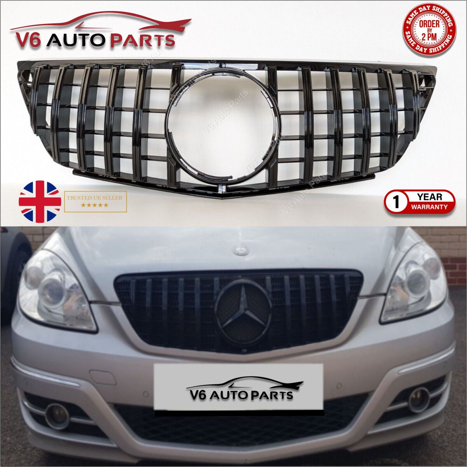 For Mercedes B-Class W245 B200 B250 Front Radiator Grille Panamericana 2008-2011