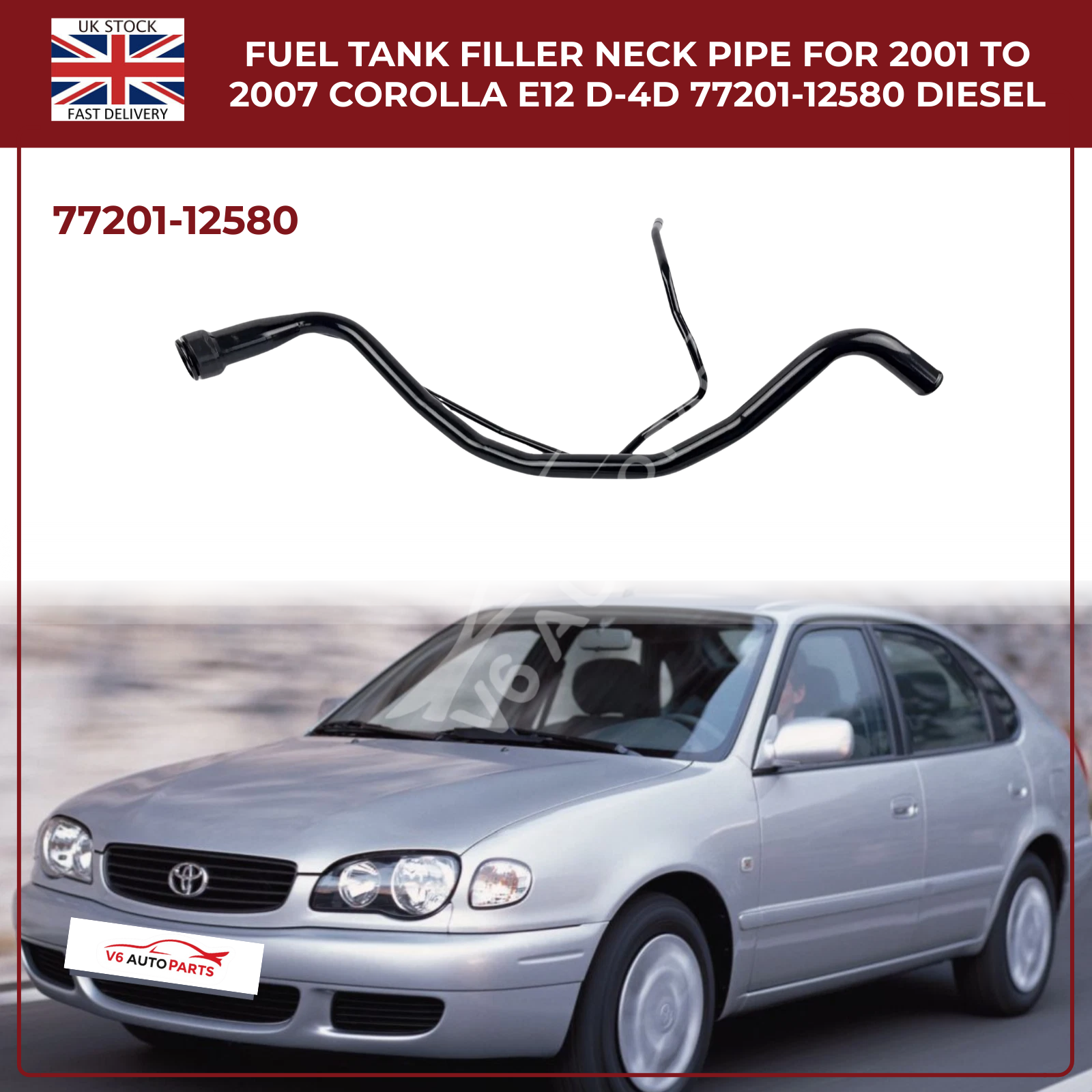 FUEL TANK FILLER ASSY NECK PIPE FOR 2001 - 2004 COROLLA VERSO E12 2.0 D4D