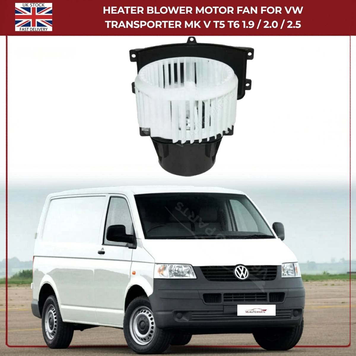 VW Transporter T5 T6 Heater Blower Motor Fan 1.9 / 2.0 / 2.5 – Part No. 7E2819021A