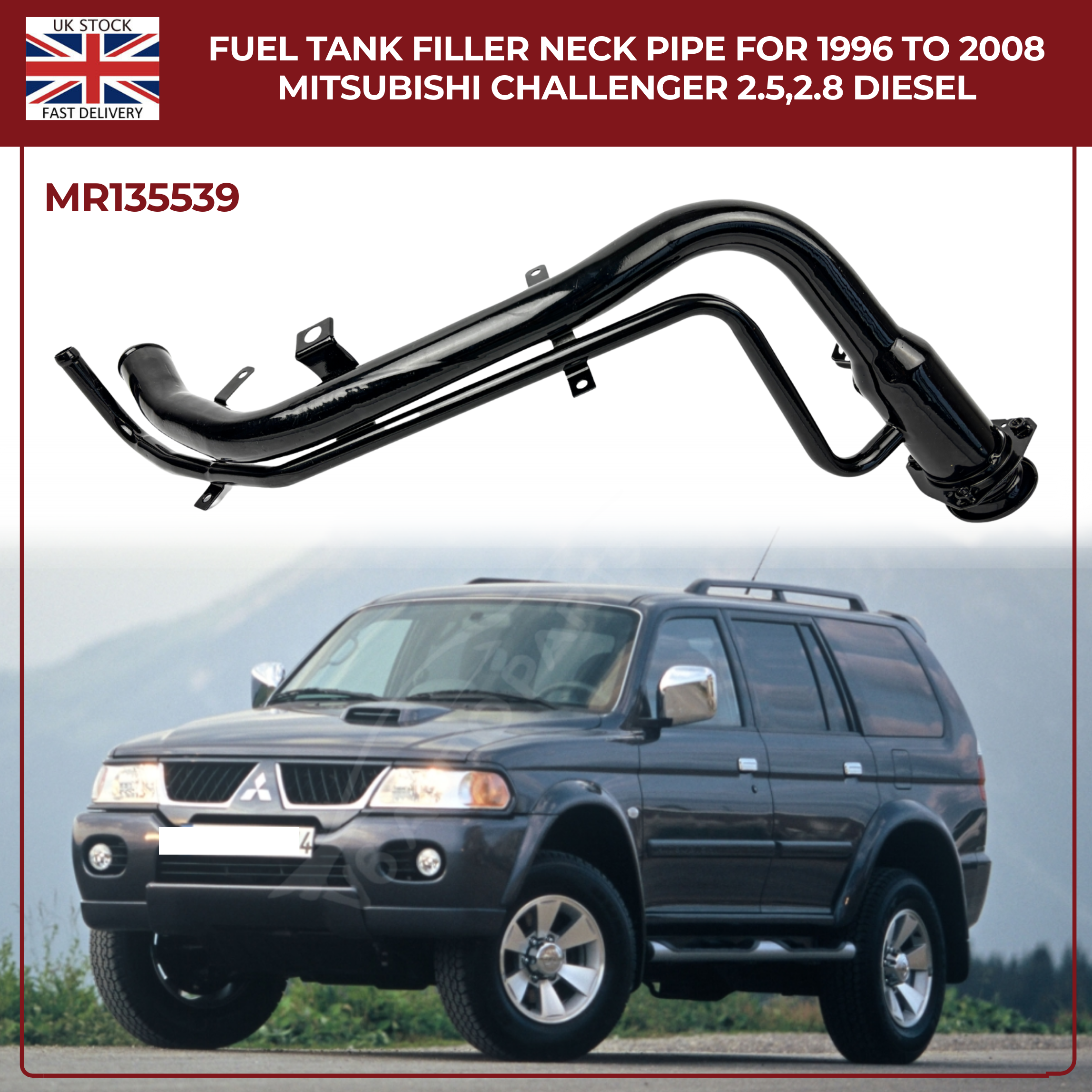 Fuel Tank Filler Neck Pipe For 1996 To 2008 MITSUBISHI CHALLENGER 2.5,2.8 Diesel