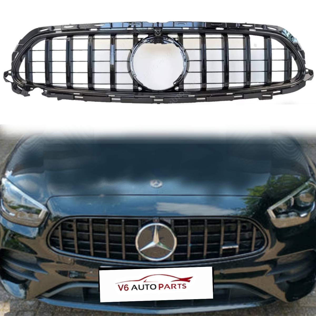 For Mercedes Benz E‑Class A238 E350 (2020–2023) Front Radiator Panamericana Black GT Grille Upgrade