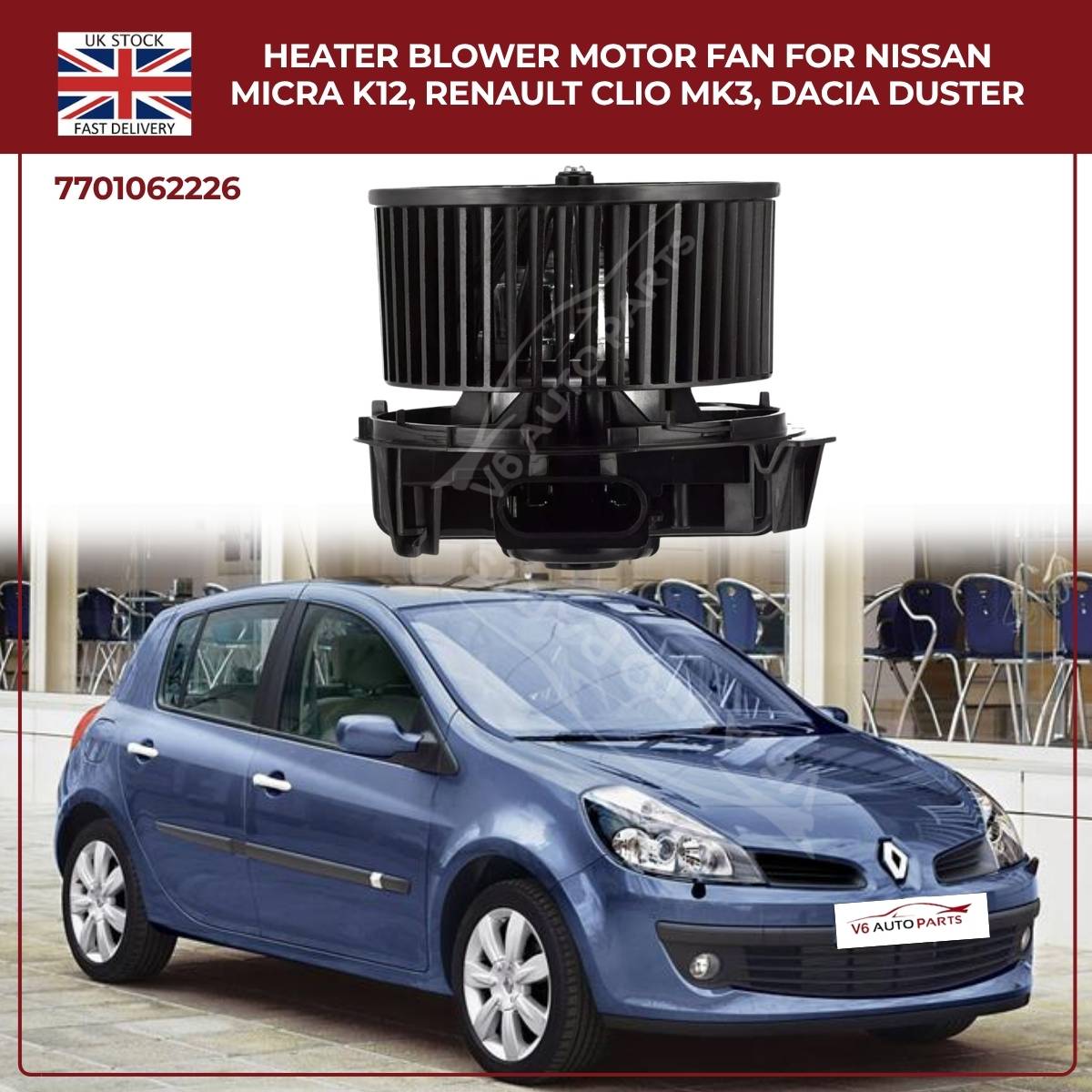 Heater Blower Motor Fan RHD 2008–2024 Dacia Sandero Petrol/Diesel – Part 7701062226