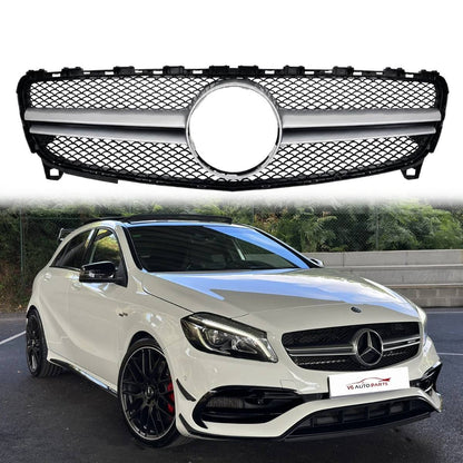 Mercedes-Benz A-Class W176 (2015–2018) Front Bumper Chrome AMG Grille – Fits A160, A200, A45 Facelift