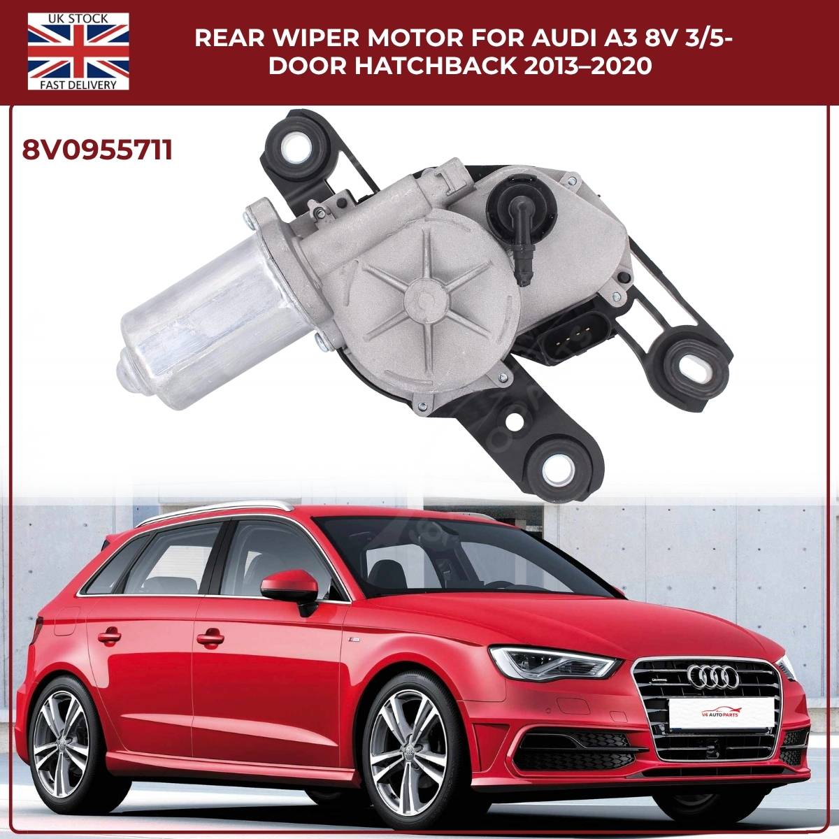 Rear Wiper Motor Audi A3 8V Hatchback 2013–2020 (Part No. 8V0955711)