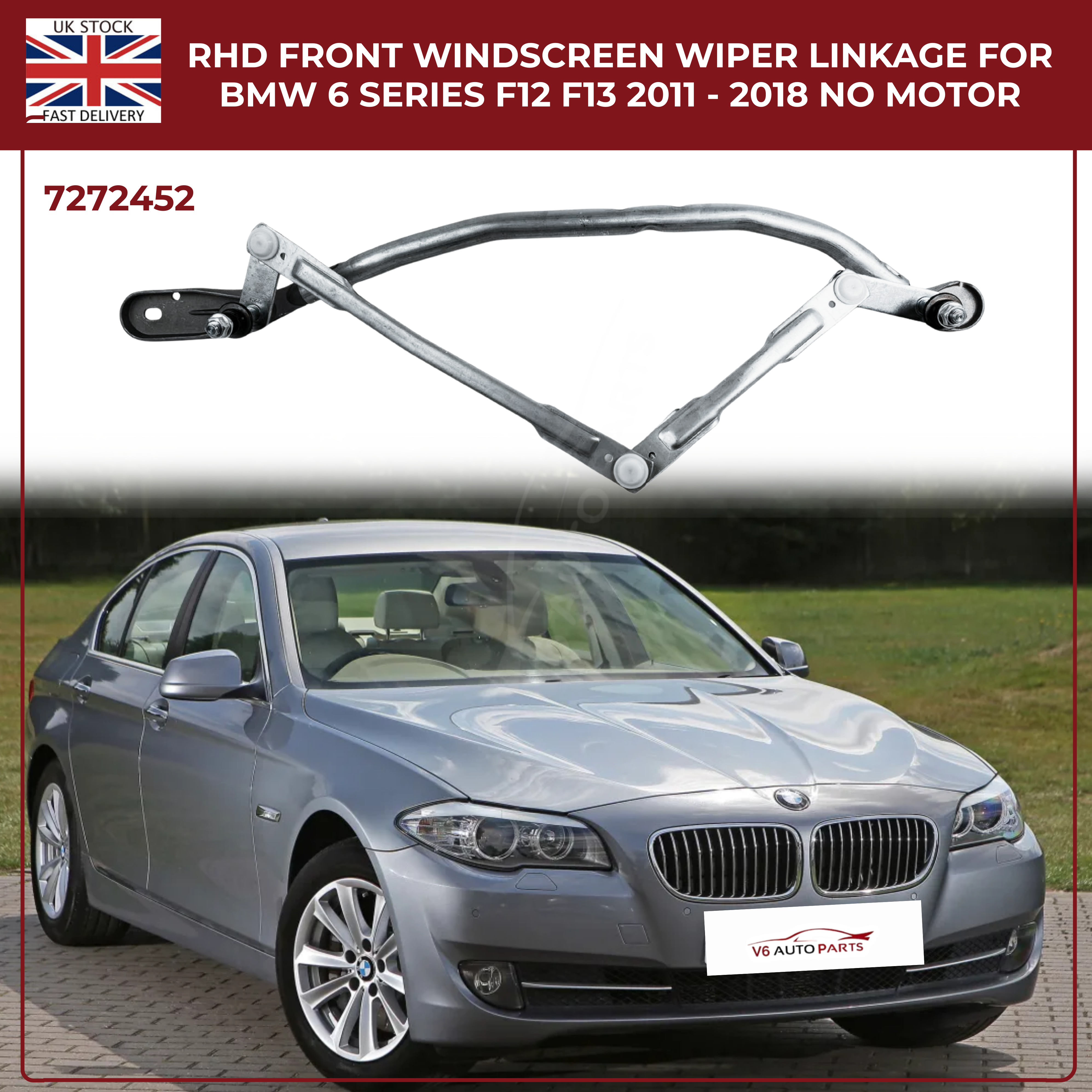 Front Wiper Linkage Assembly For 2009 - 2017 BMW 5 F10 F11 6 series RHD