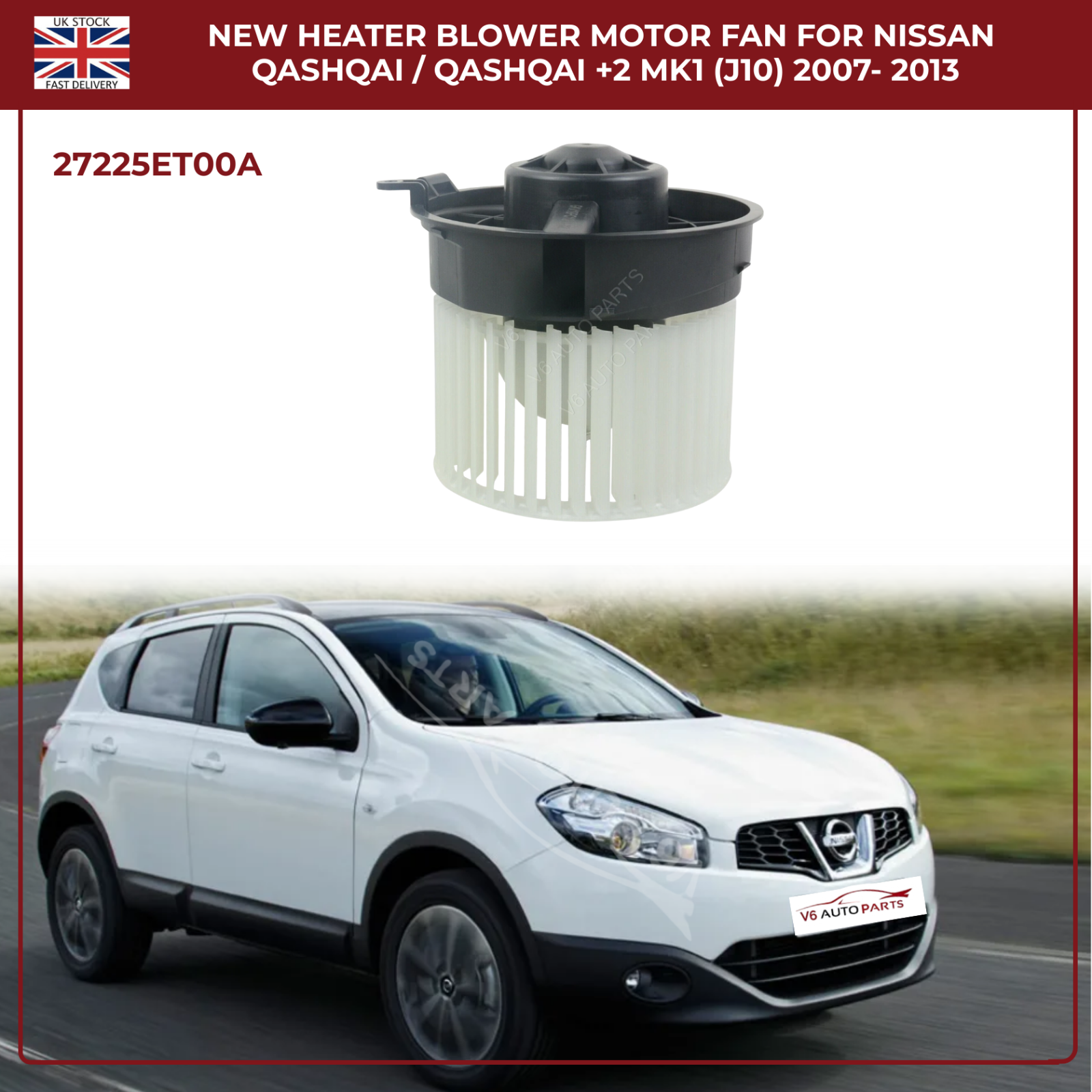 Heater Blower Motor Fan For Nissan Qashqai /Qashqai +2  2007 - 2014 Diesel Petrol