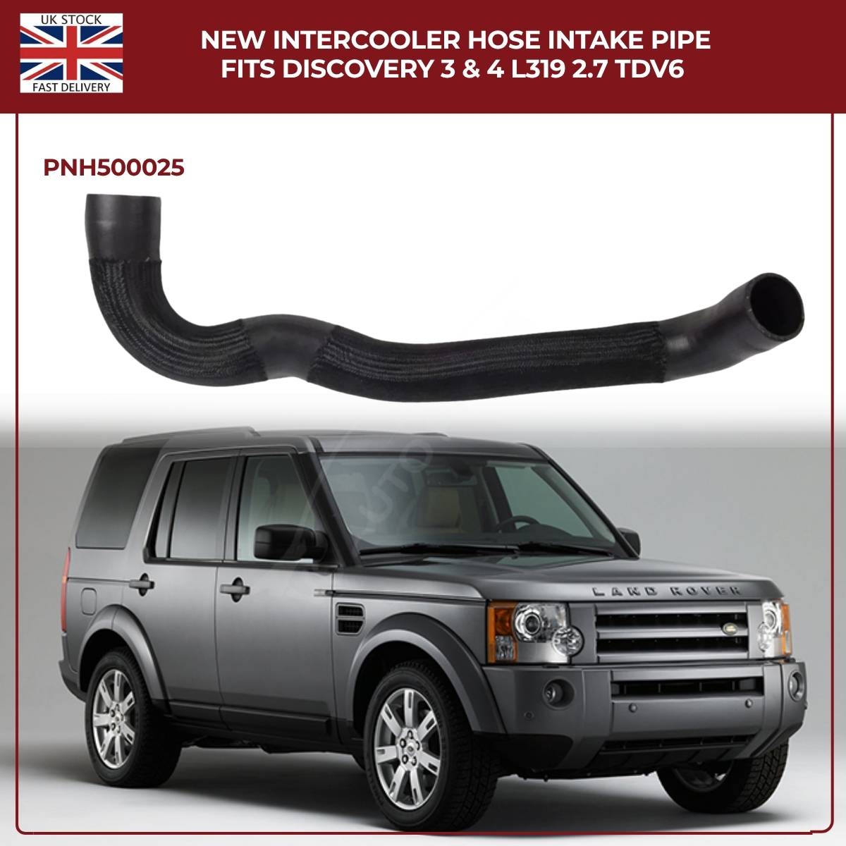Right Intercooler Hose Intake Pipe For Land Rover Discovery 3 & 4 (L319) 2.7 TDV6 –  PNH500025 | Turbo Charger Hose Replacement
