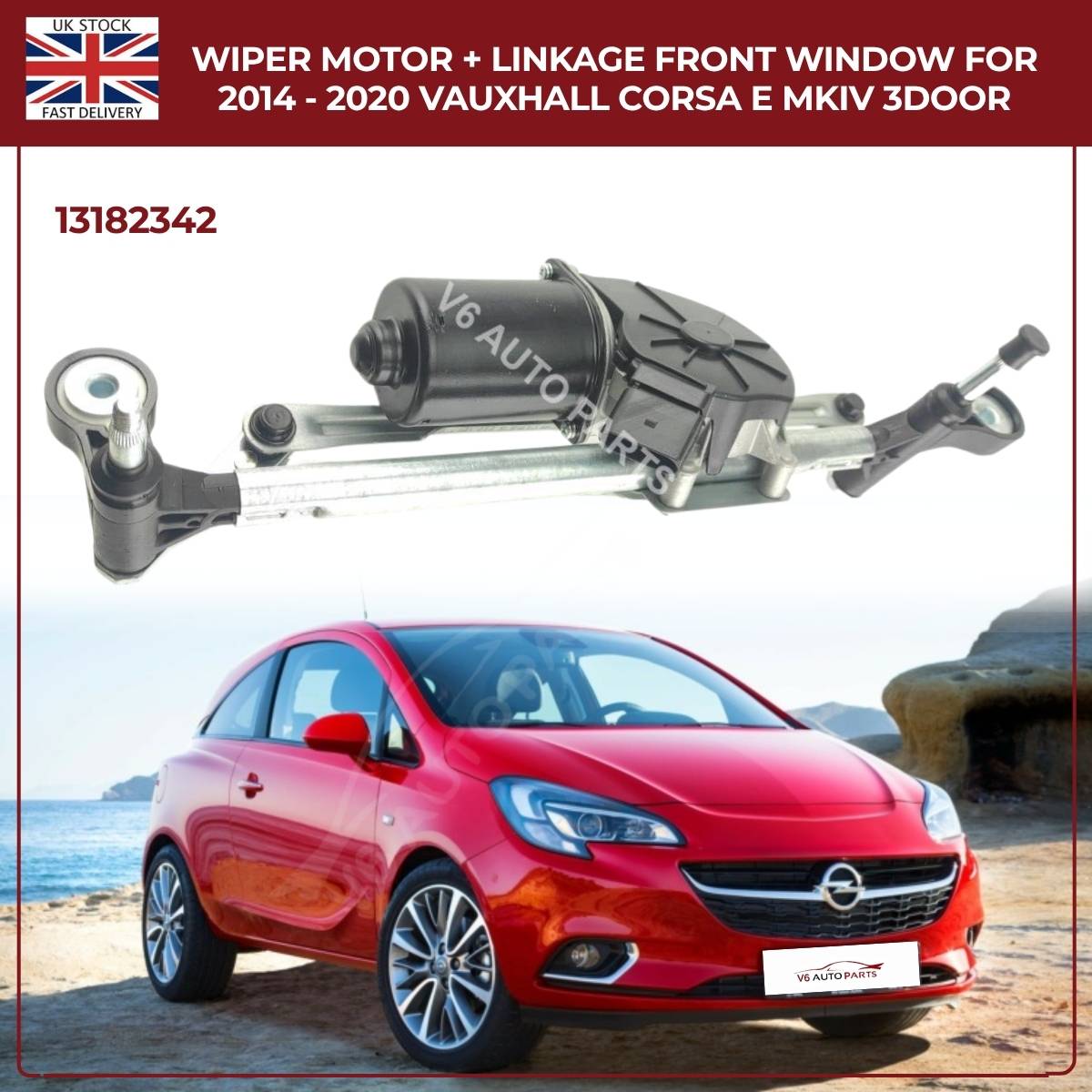 Front Wiper Motor & Linkage for Vauxhall Corsa E 2014–2020 (RHD, 3‑Door) – Corsa MK4