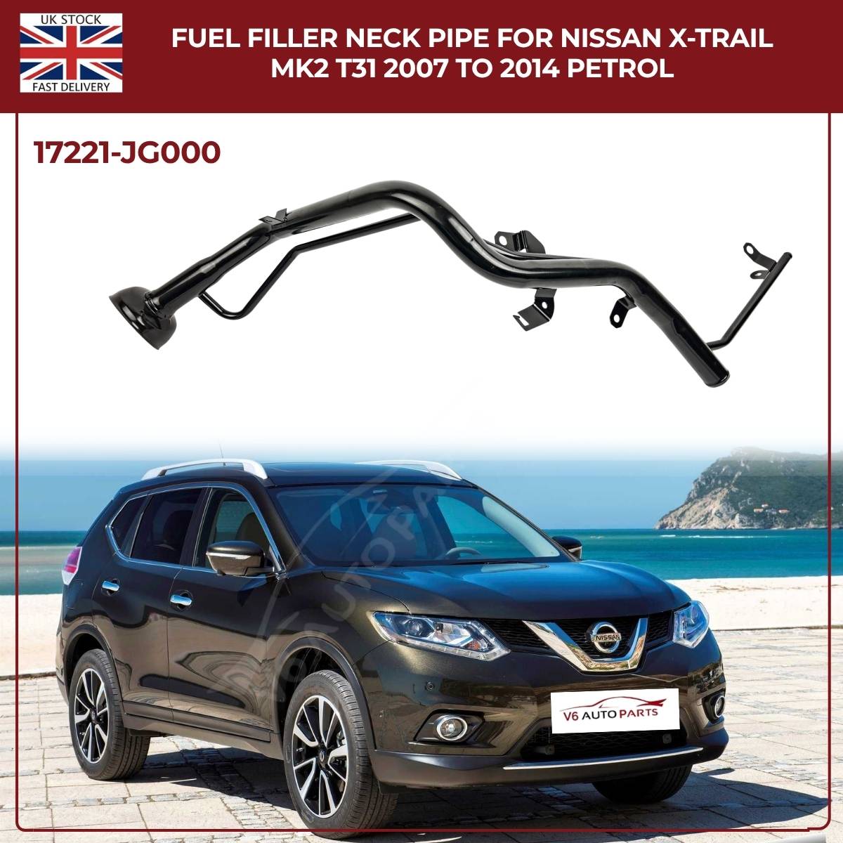 Fuel Filler Neck Pipe for Nissan X‑Trail MK2 T31 (2007–2014) Petrol – OEM Replacement 17221‑JG000