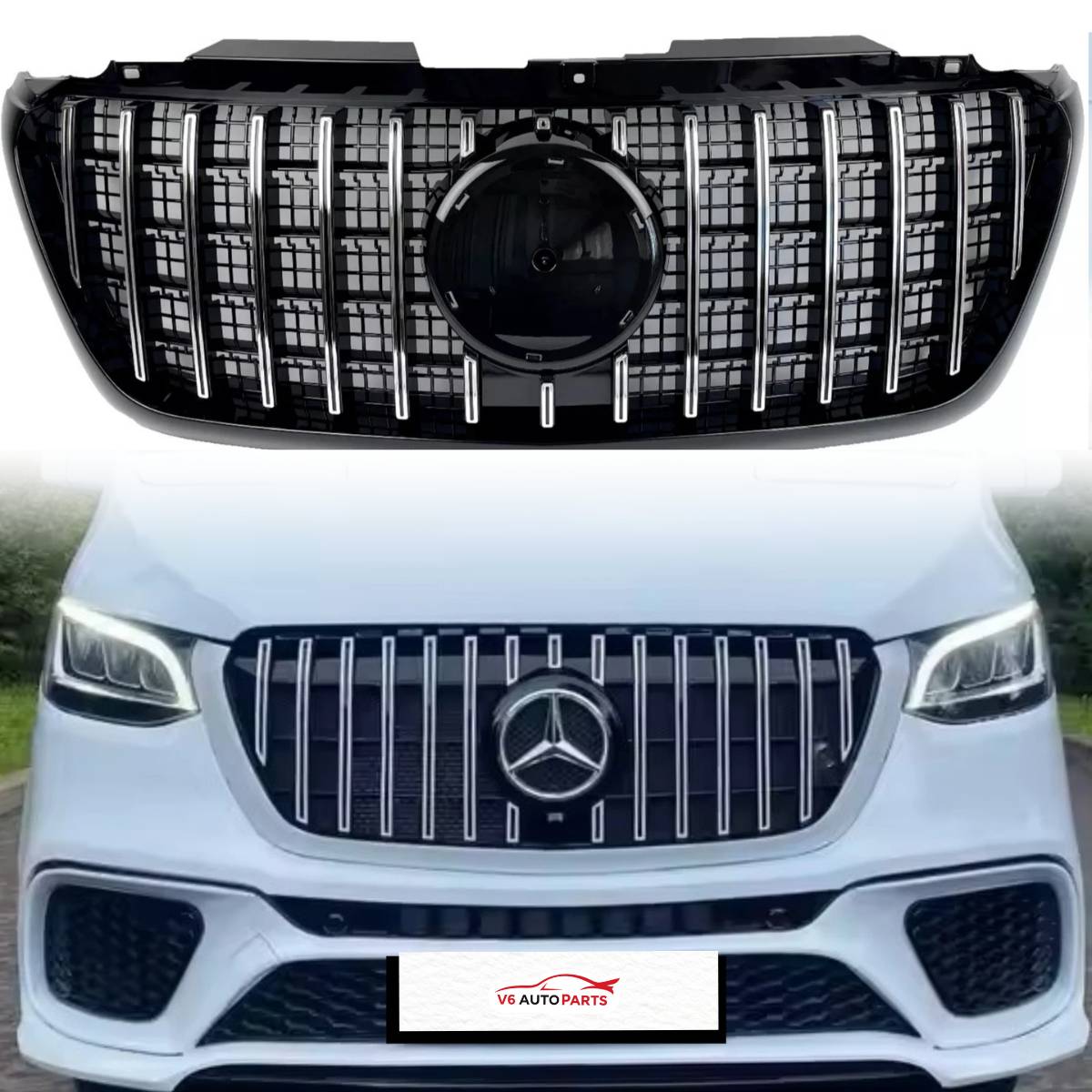 For Mercedes Benz Sprinter W907 2018–2025 Facelift Panamericana Front Radiator Grille