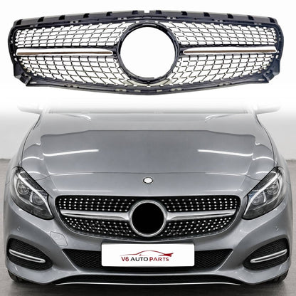 For Mercedes‑Benz B‑Class W246 B250 Front Radiator Diamond AMG‑Style Black Grille (2011–2014)