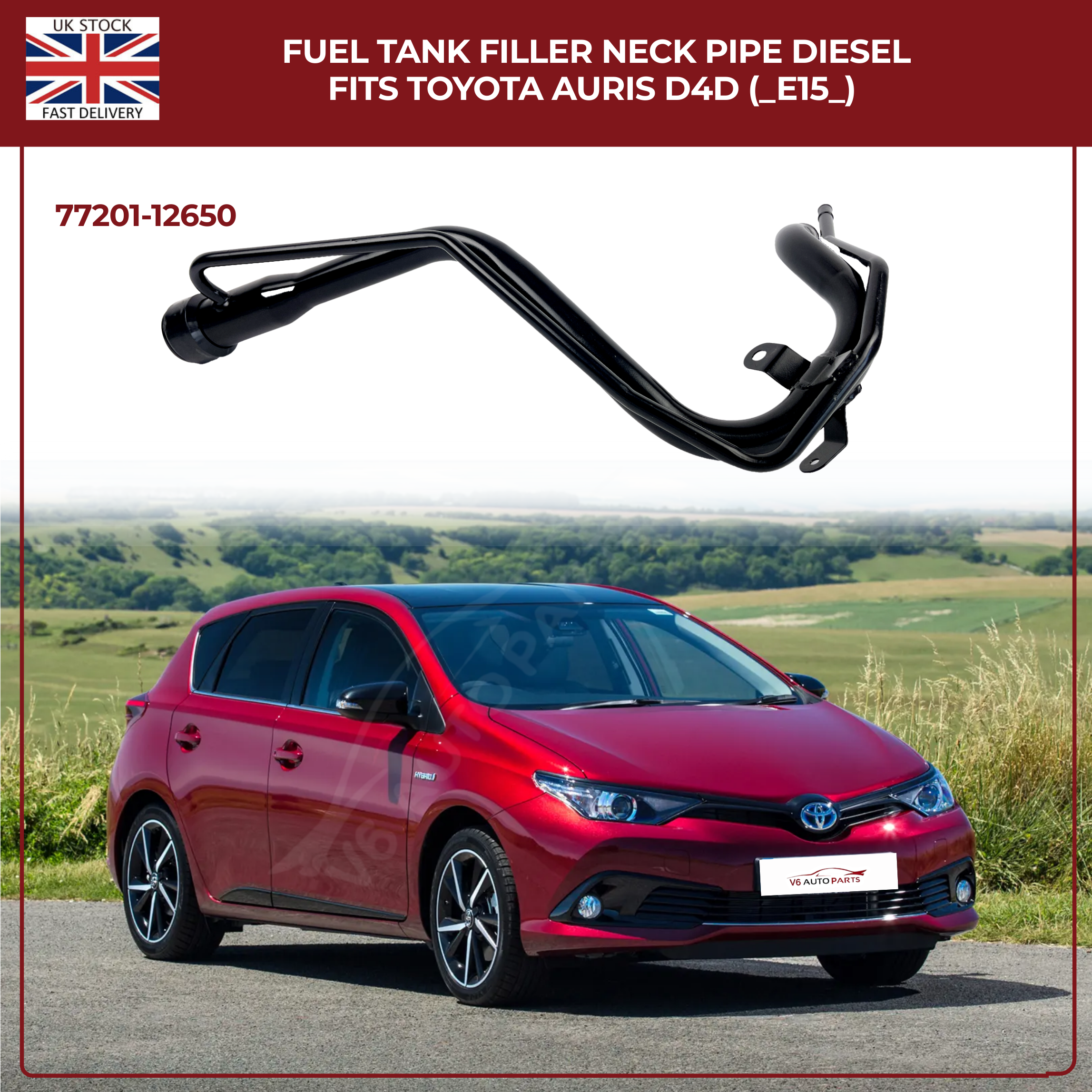 FUEL TANK FILLER NECK PIPE FOR TOYOTA AURIS 2006-12 E15 1.4 2.0 D-4D 2.0D DIESEL