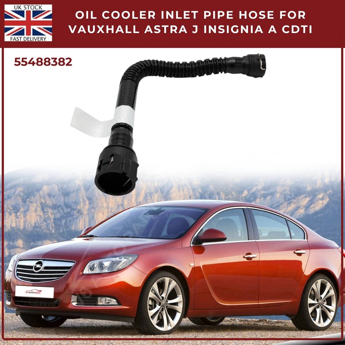 Vauxhall Opel Saab Chevrolet Black Left Oil Cooler Inlet Hose Pipe 55488382