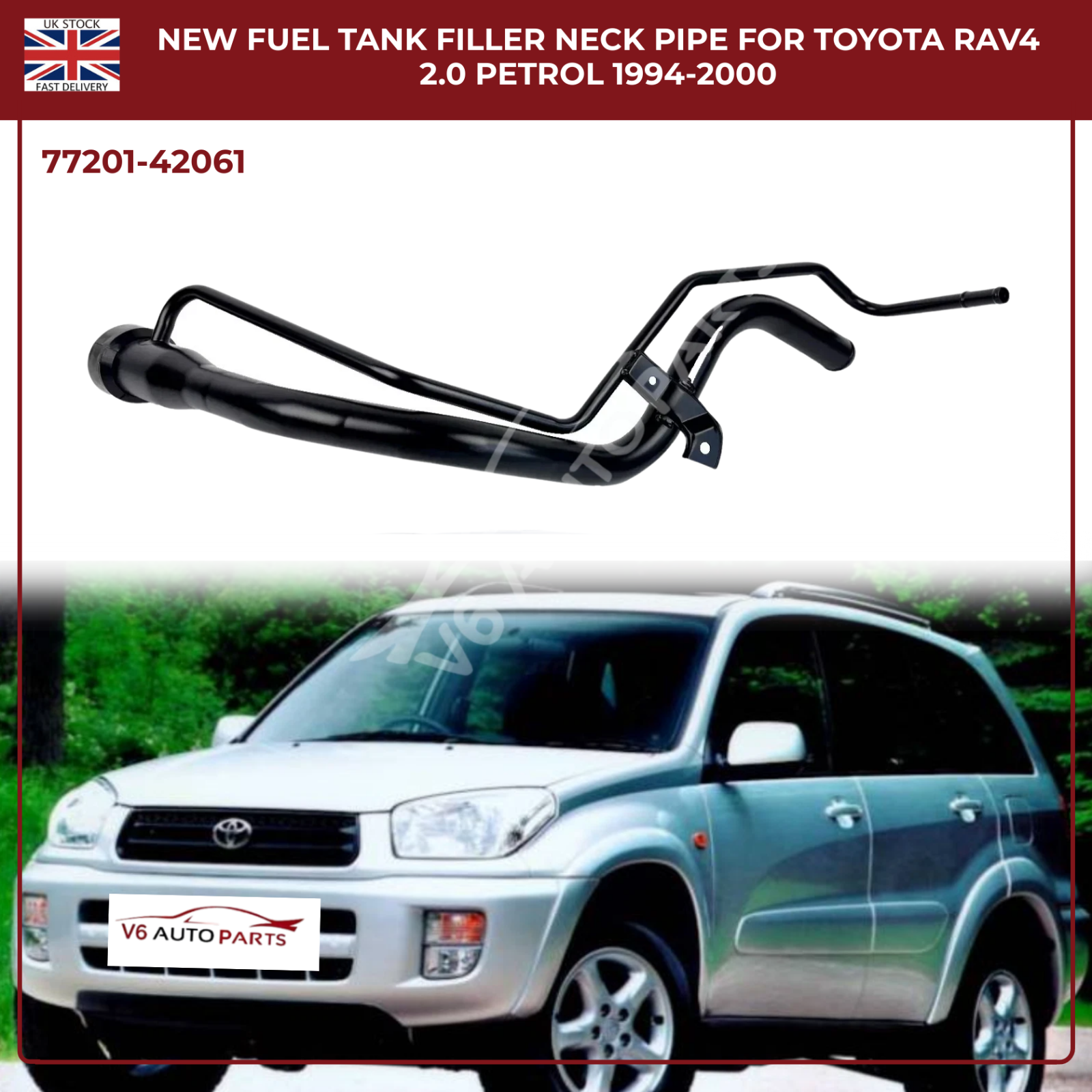 Fuel Tank Filler Neck Pipe For Toyota RAV4 2.0 Petrol Suv 1994 -2000 77201-42061