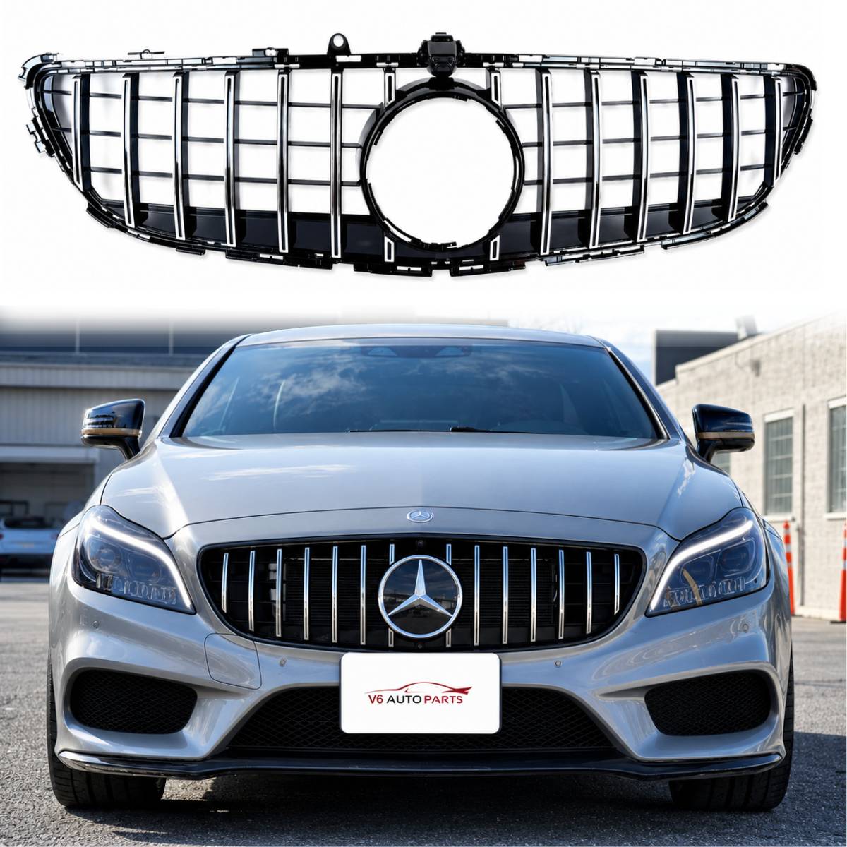 For Mercedes CLS W218 (2014‑2018) Front Radiator Grille – Panamericana AMG Style for CLS350