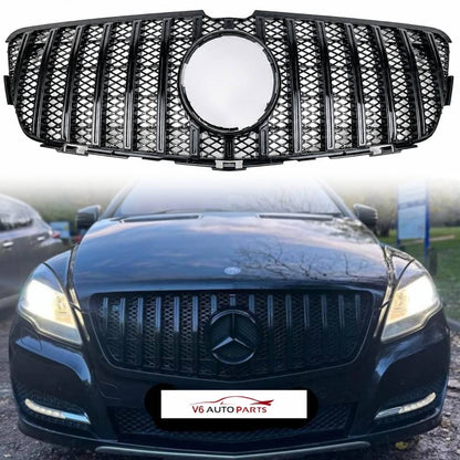 For Mercedes R-Class W251 GT Grille – Gloss Black Front Radiator (2011–2017, AMG R63 / R280CDI)