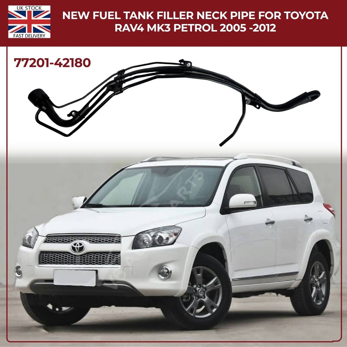 Fuel Tank Filler Neck Pipe For Toyota RAV4 MK3 Petrol 2005–2012 | OEM Ref 77201‑42180