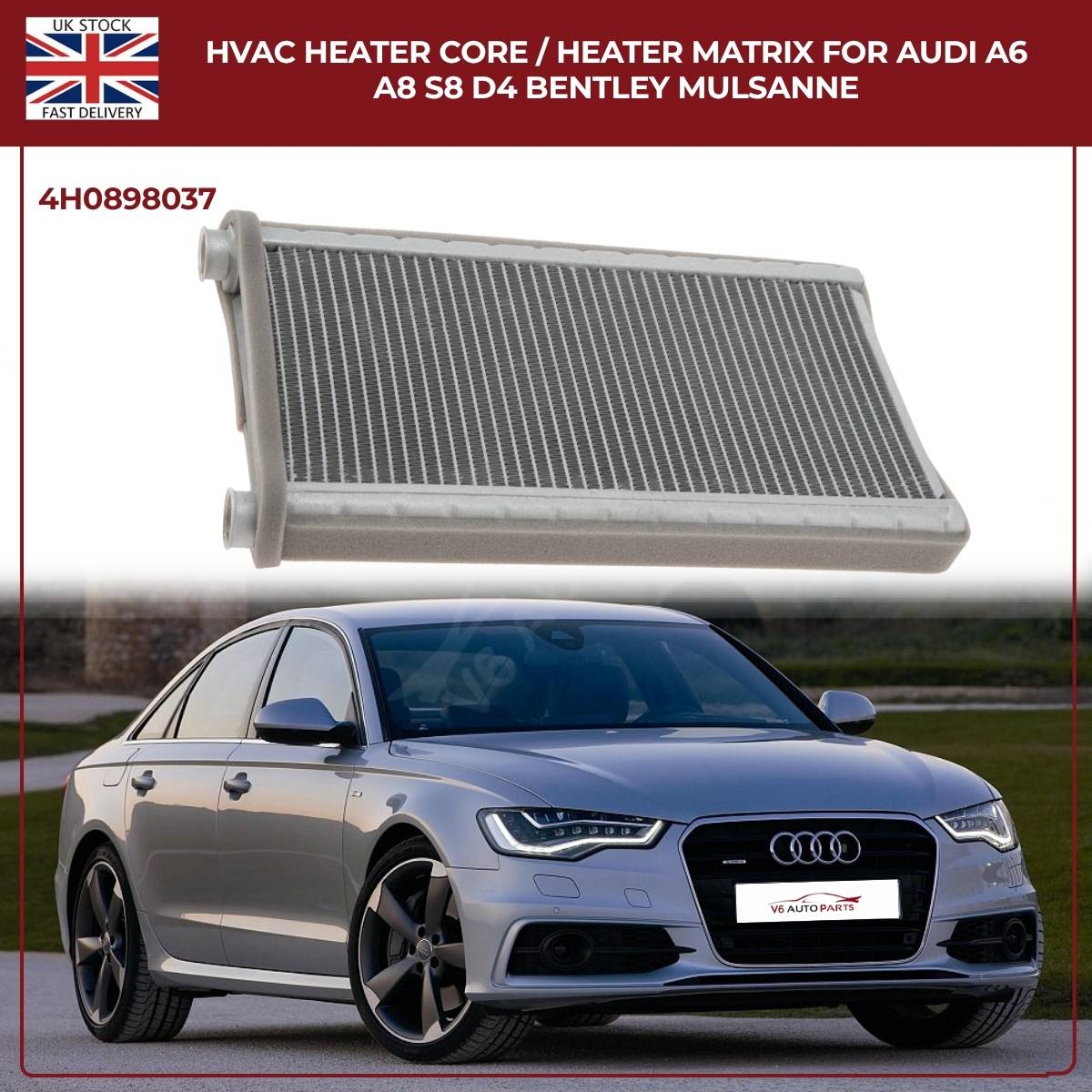 HVAC Heater Core / Heater Matrix – Audi A6, A8, S8 (D4) & Bentley Mulsanne – OEM Part 4H0898037