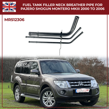 Fuel Tank Filler Neck Breather Pipe MR512306 For Mitsubishi Pajero Shogun Montero MK3 (2000–2006 Diesel)