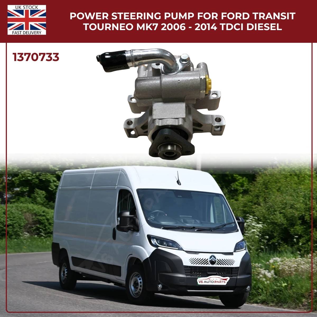 Power Steering Pump For Ford 2006 - 2016 Ford Transit MK7 8 2.2 FWD TDCI 1370733