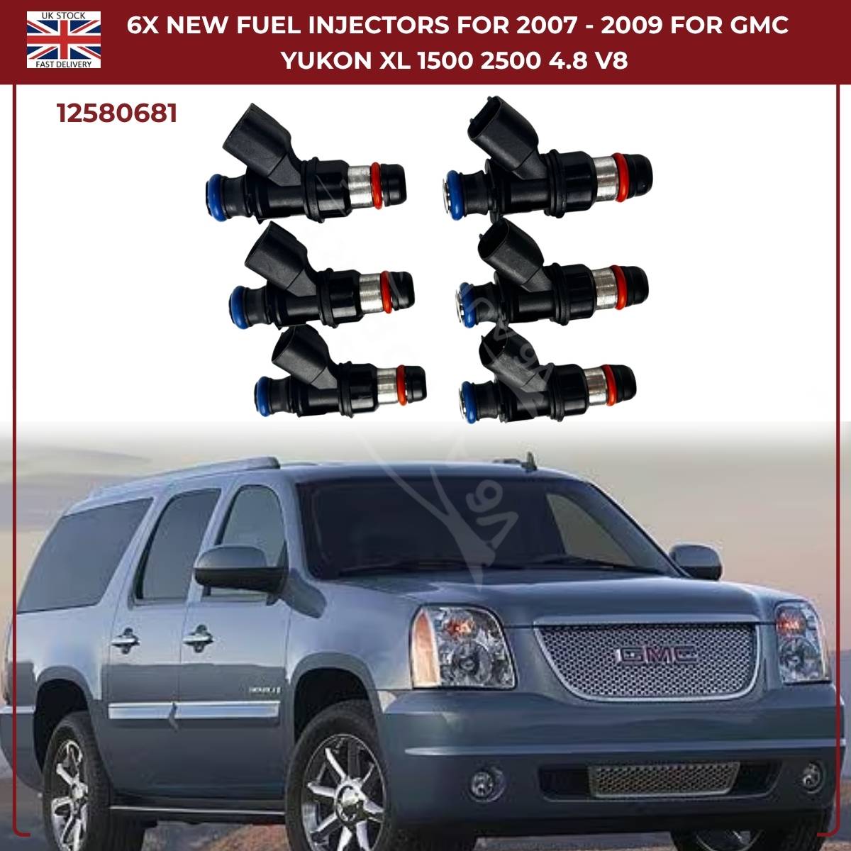 Set of 6 High-Flow Fuel Injectors | Fits 2005–2006 Chevrolet SSR 5.3L & 6.0L V8 Petrol | OEM 12580681 Replacement