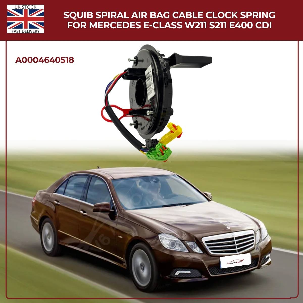 Airbag Clock Spring Spiral Cable A0004640518 for Mercedes-Benz E-Class, G-Class & Maybach