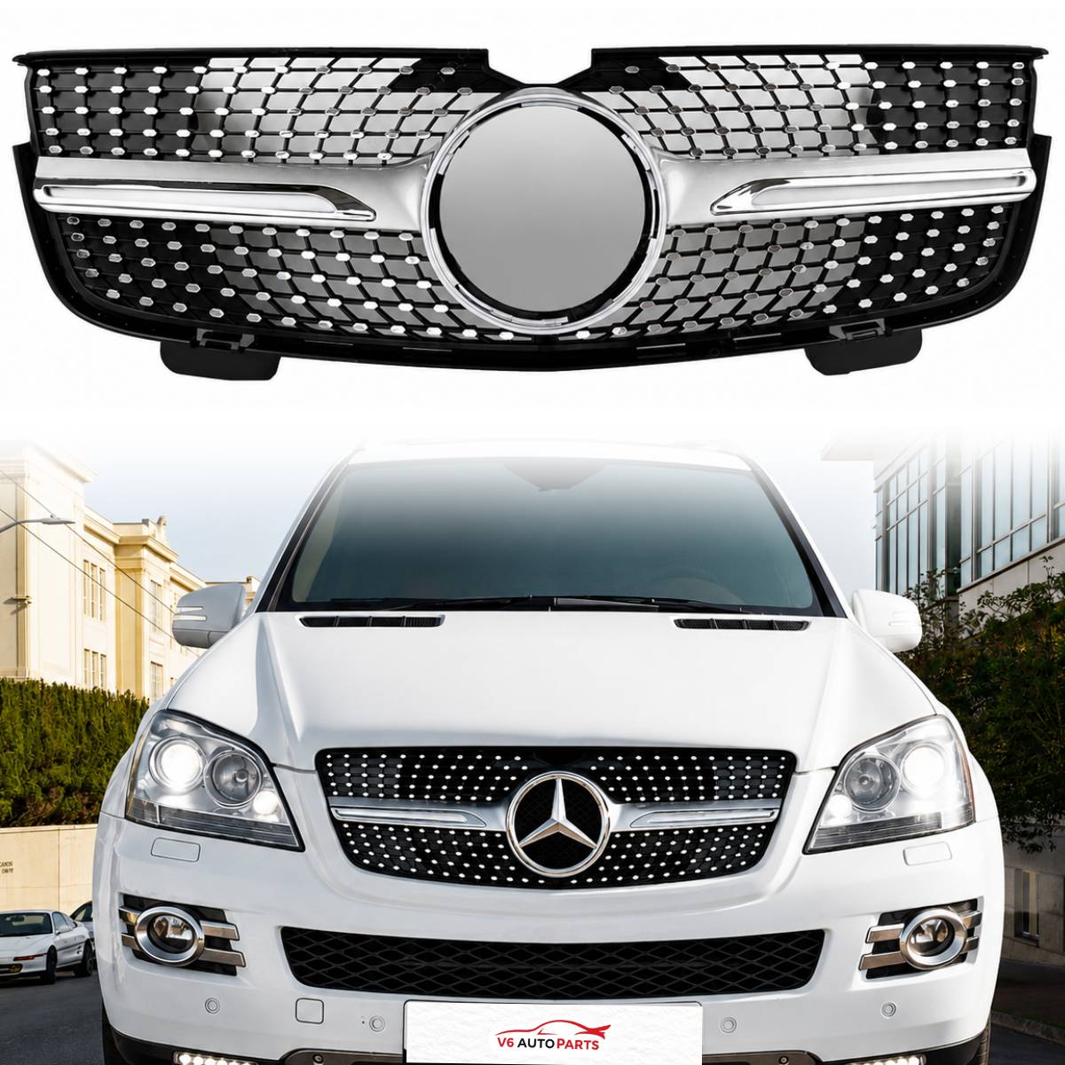 Kühlergrill vorne für Mercedes GL-Klasse X164 GL450 GL320 Diamond 2007–2009 