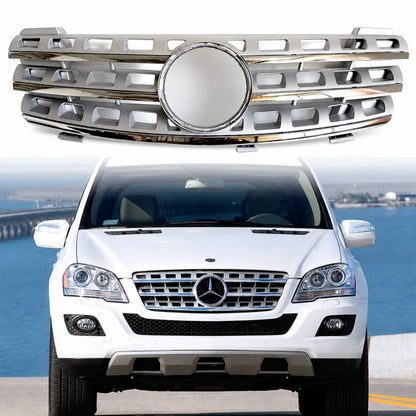 For Mercedes W164 M‑Class Chrome Front Bumper Grille 5‑Hole ML320 ML350 ML500 2005‑2008