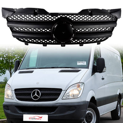 Black Front Radiator Grille – Mercedes Sprinter W906 2008–2013 (Pre‑Facelift, Standard Style)