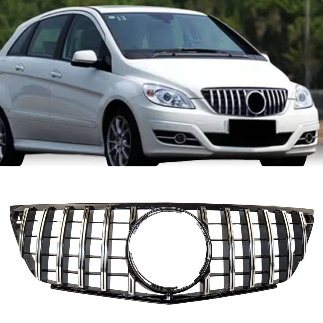 Mercedes-Benz B-Class W245 Front Bumper Panamericana GT Grille Chrome Slats (B170/B180, 2008–2011)