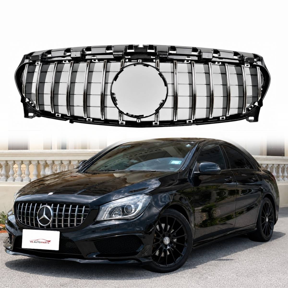 For Mercedes‑Benz CLA‑Class W117 GT Panamericana Front Radiator Grille (CLA200 / CLA180d) 2013–2017 | AMG Style Upgrade