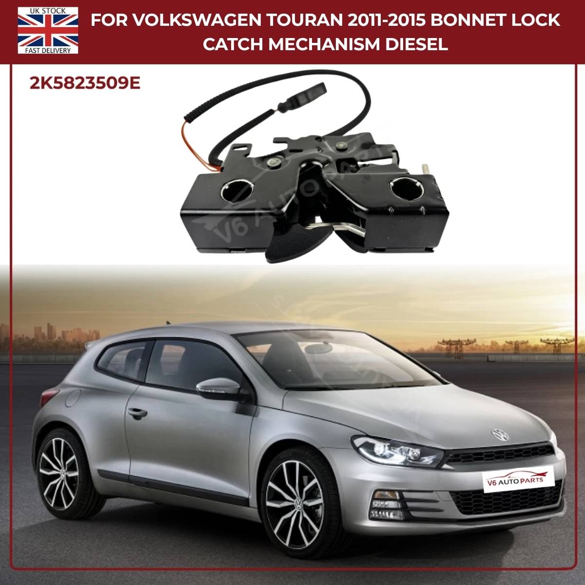 Bonnet Lock Catch Mechanism for VW Caddy MK4 2011–2020 | OEM 2K5823509E