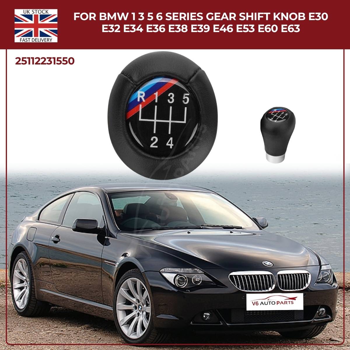 Black 5 Speed Gear Shift Knob – BMW 1 3 5 6 Series E30‑E39